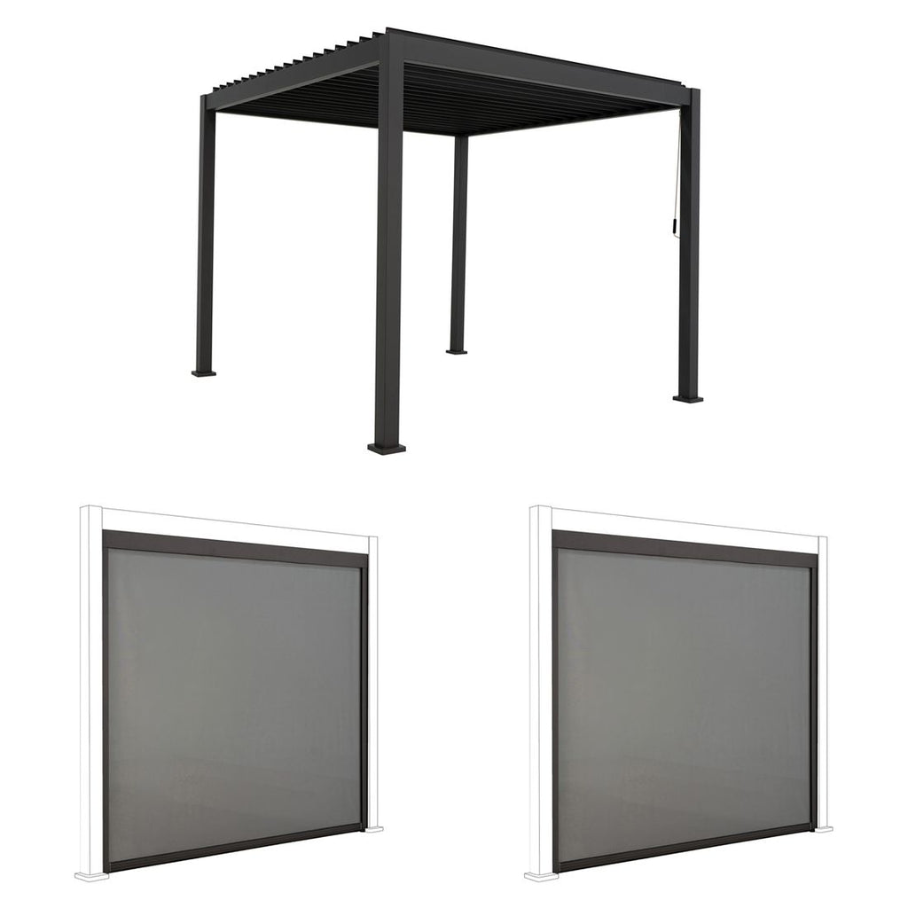 Pergola Classic 300x300x250 cm aluminium textilen - Mirador montert i hage
