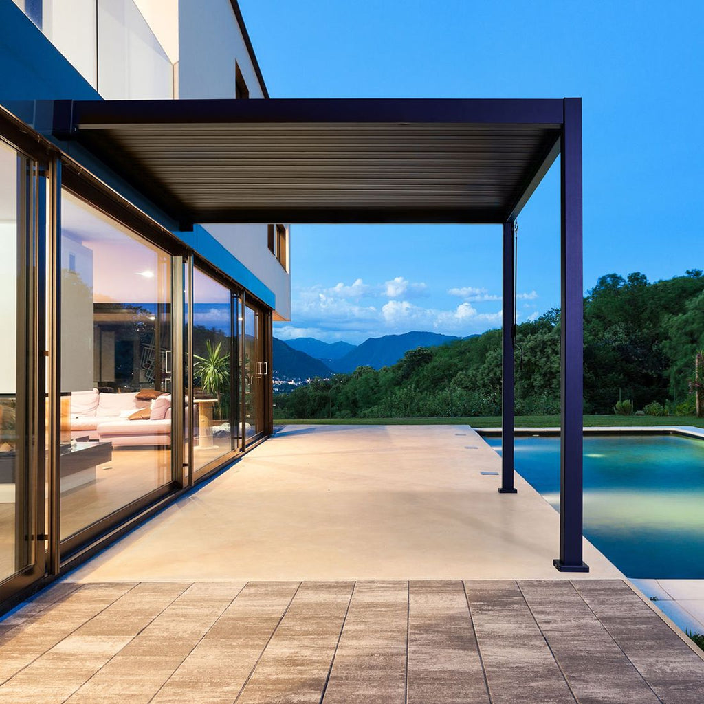 Pergola Classic veggmontert aluminium 400x300 cm - Mirador bakside