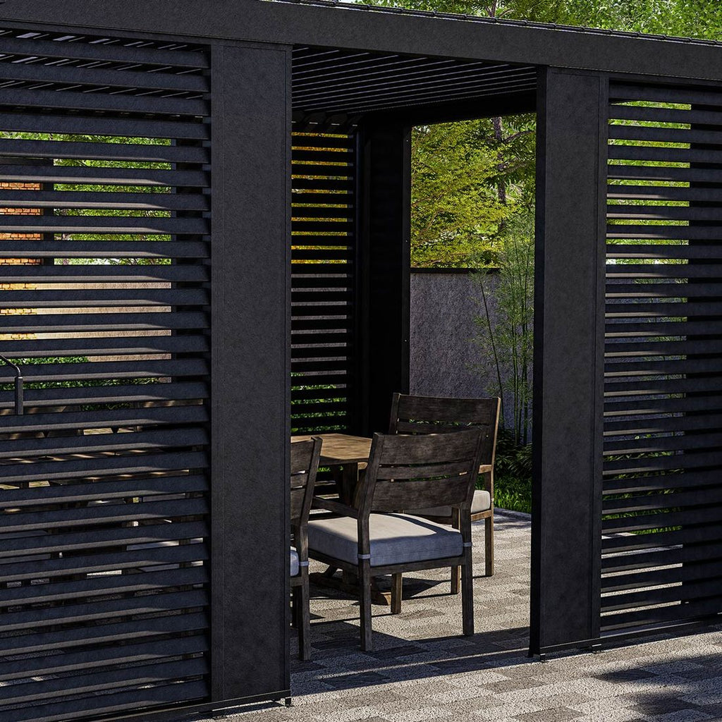 Pergola dekorpanel 31x236,5 cm aluminium antrasitt - bakside