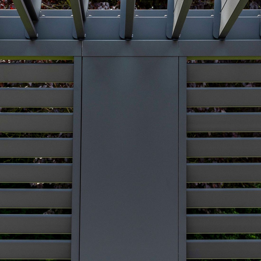 Pergola dekorpanel 31x236,5 cm aluminium antrasitt - nærbilde av struktur