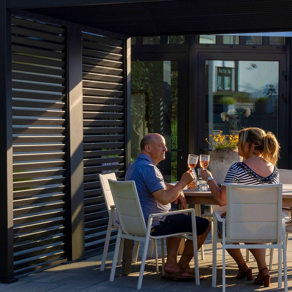 Pergola dekorpanel 31x236,5 cm aluminium antrasitt - helhetsbilde