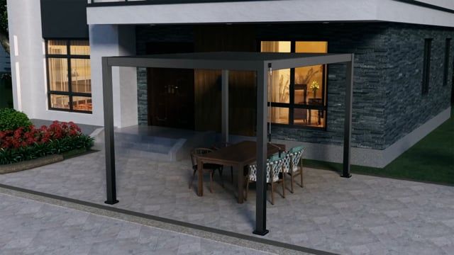 Pergola Deluxe aluminium 300x300 cm antrasitt forside