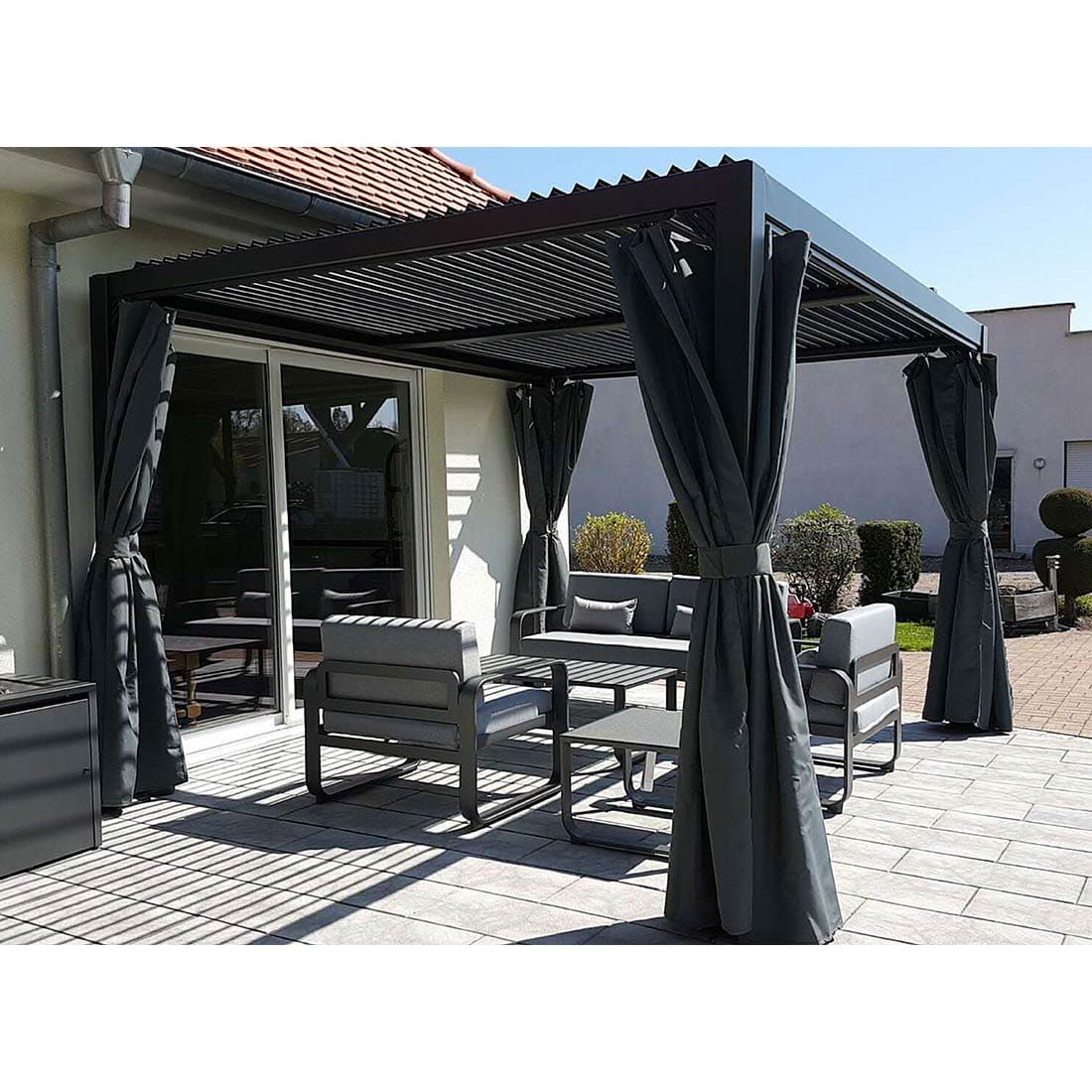 Pergola Kiosko 360x300 cm aluminium/polyester bakside