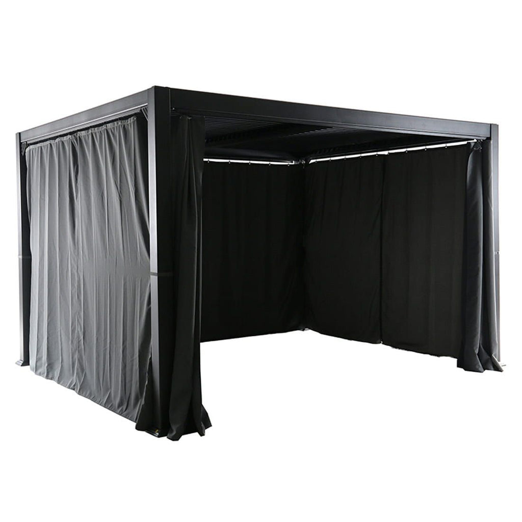 Pergola Kiosko 360x300 cm aluminium/polyester montert i hage