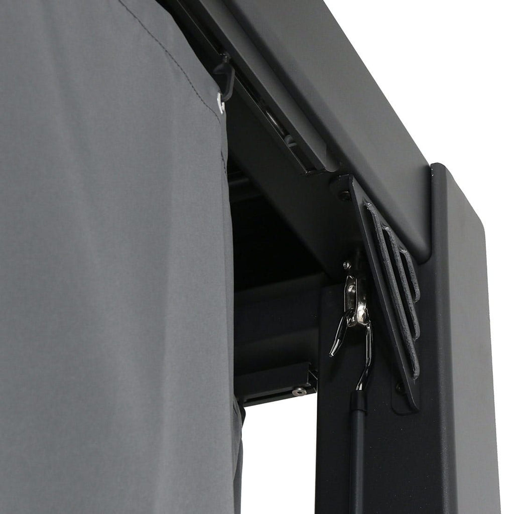 Pergola Kiosko 360x300 cm aluminium/polyester med gardiner
