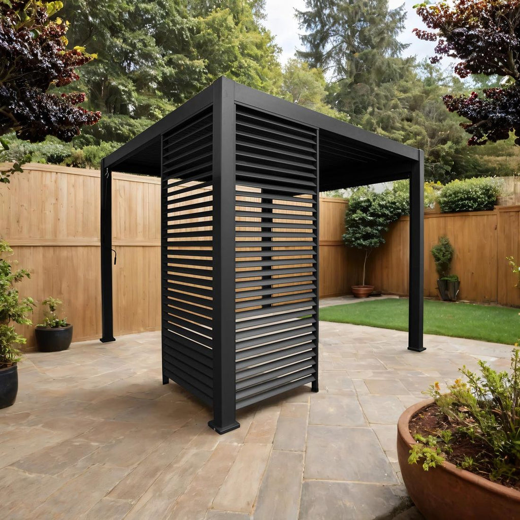 Detalj av Pergola lamellvegg 93x236,5 cm aluminium antrasitt - Mirador