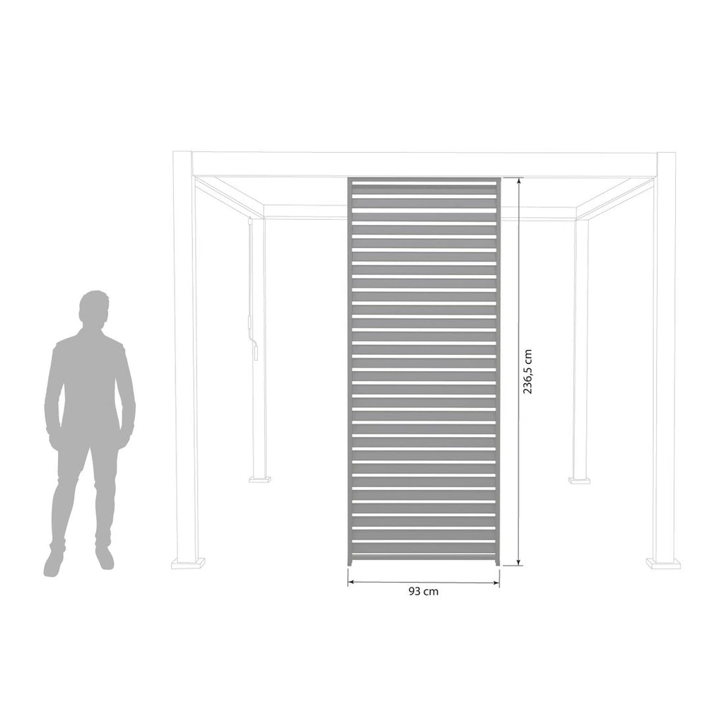 Montert Pergola lamellvegg 93x236,5 cm aluminium antrasitt - Mirador i hage