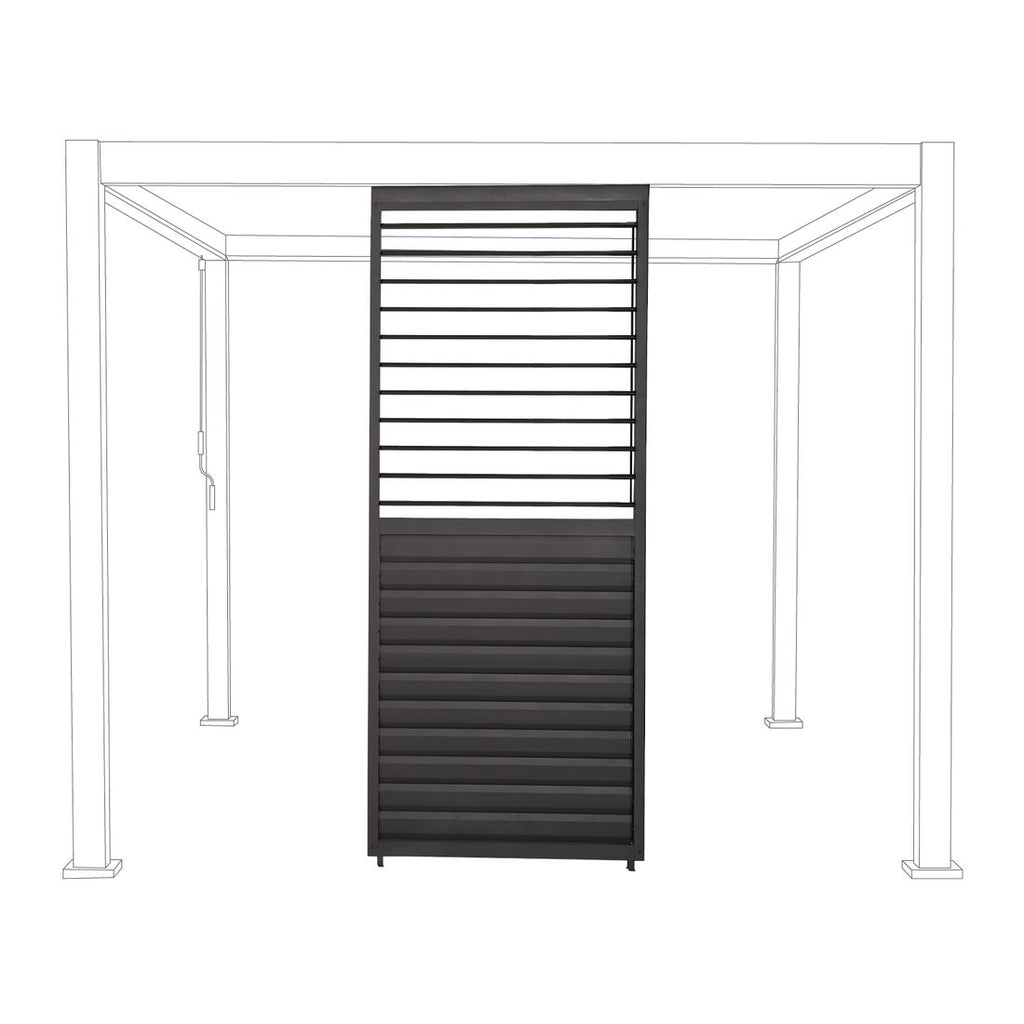 Pergola lamellvegg justerbar 93x236,5 cm aluminium - Mirador forfra