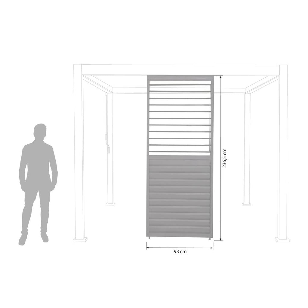 Detalj av lamellene på Pergola lamellvegg justerbar 93x236,5 cm aluminium - Mirador
