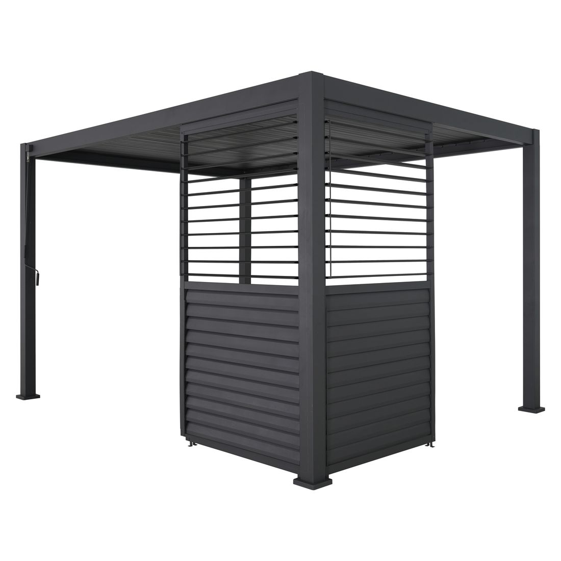 Lukket lamellvegg Pergola lamellvegg justerbar 93x236,5 cm aluminium - Mirador