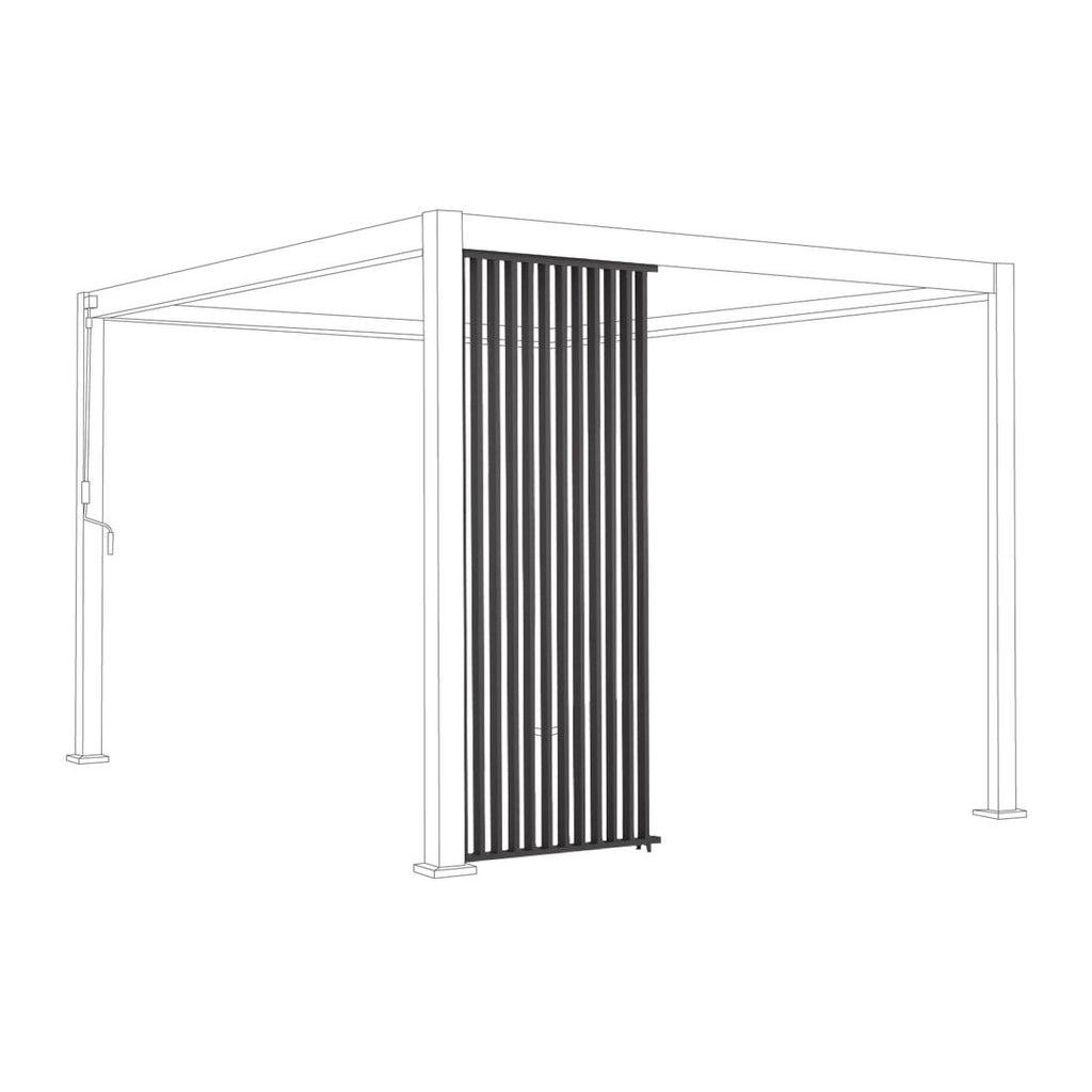 Pergola lamellvegg vertikal 123x236,5 cm aluminium Mirador forside