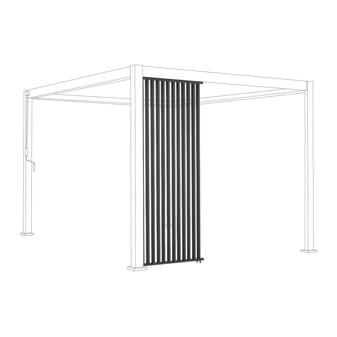 Pergola lamellvegg vertikal 123x236,5 cm aluminium Mirador forside