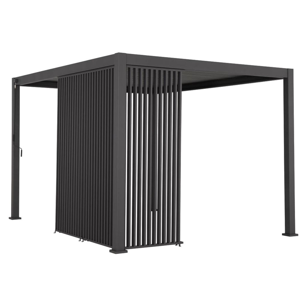 Nærbilde av lameller pergola aluminium Mirador