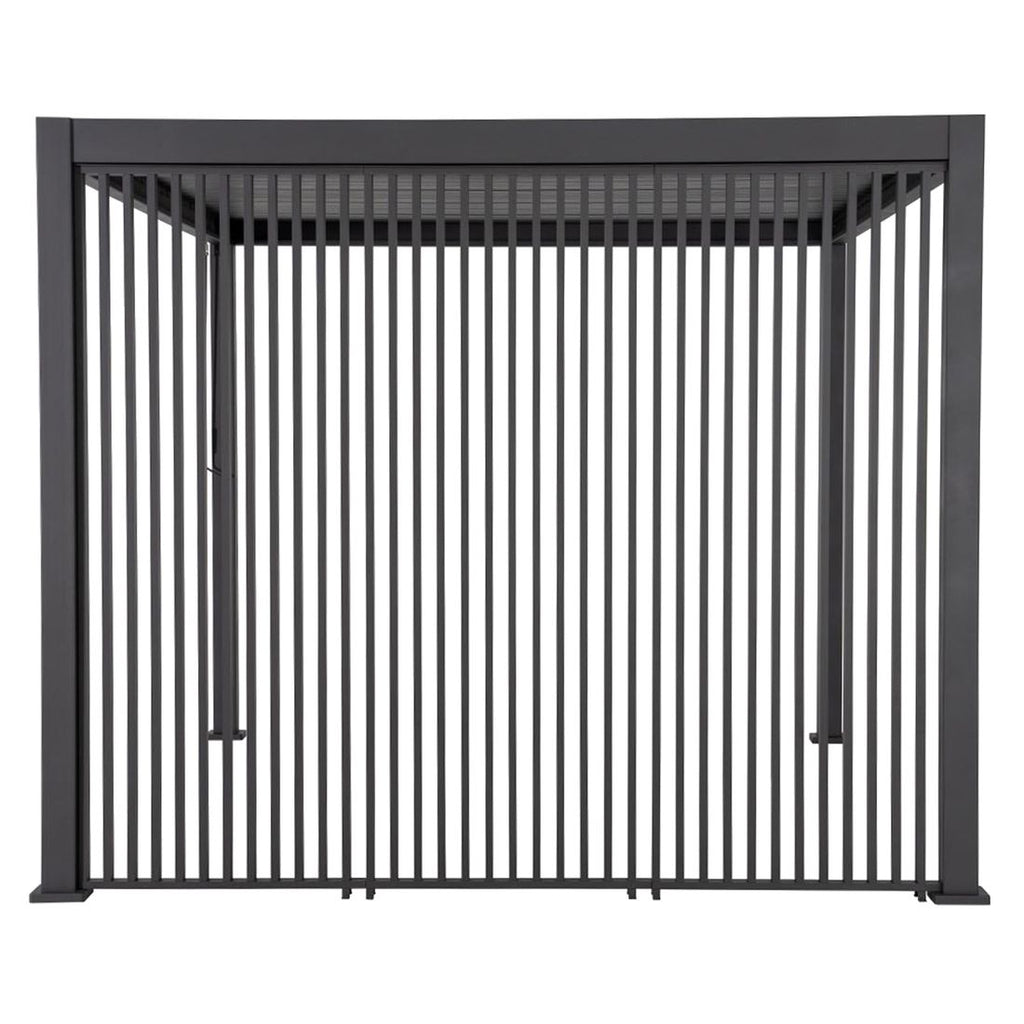 Vinkelvisning pergola lamellvegg aluminium Mirador
