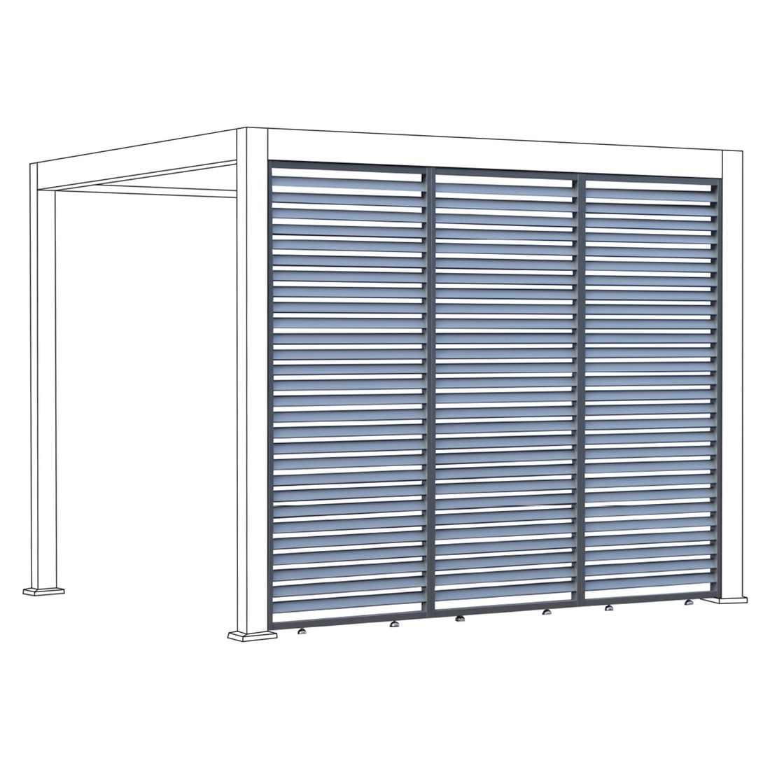 Pergola lamelvegg Lino 272x235 cm aluminium grå forside