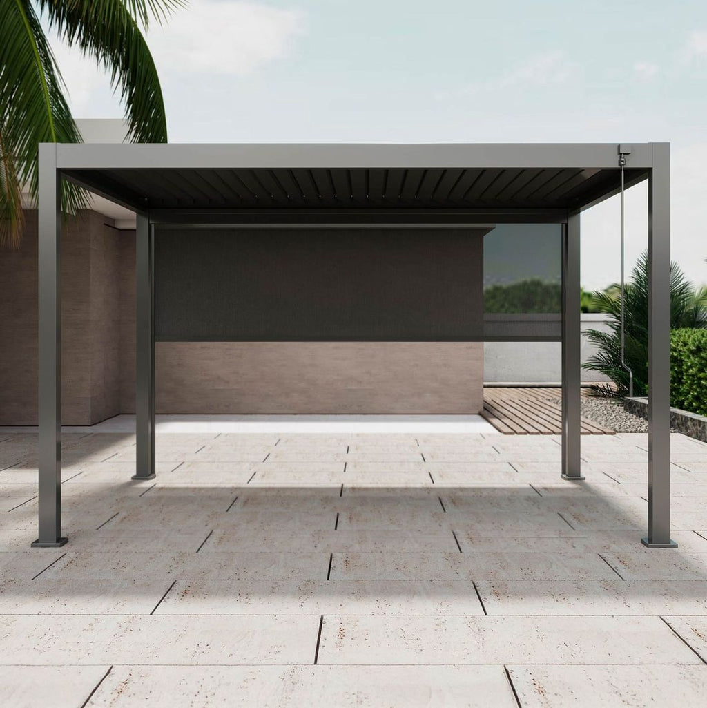 Pergola Lino 400x300x250 cm aluminium med siderull bakside