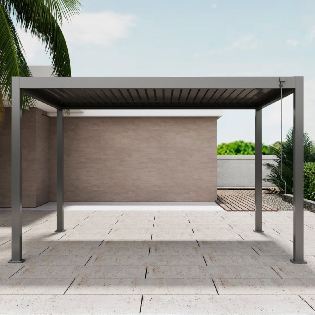 Pergola Lino 400x300x250 cm aluminium antrasitt bakside