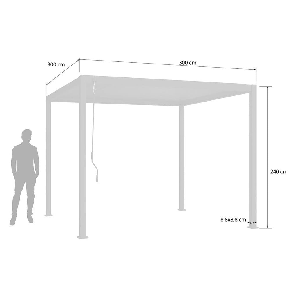 Pergola Mira 300x300 cm aluminium antrasitt - OUTLIV.