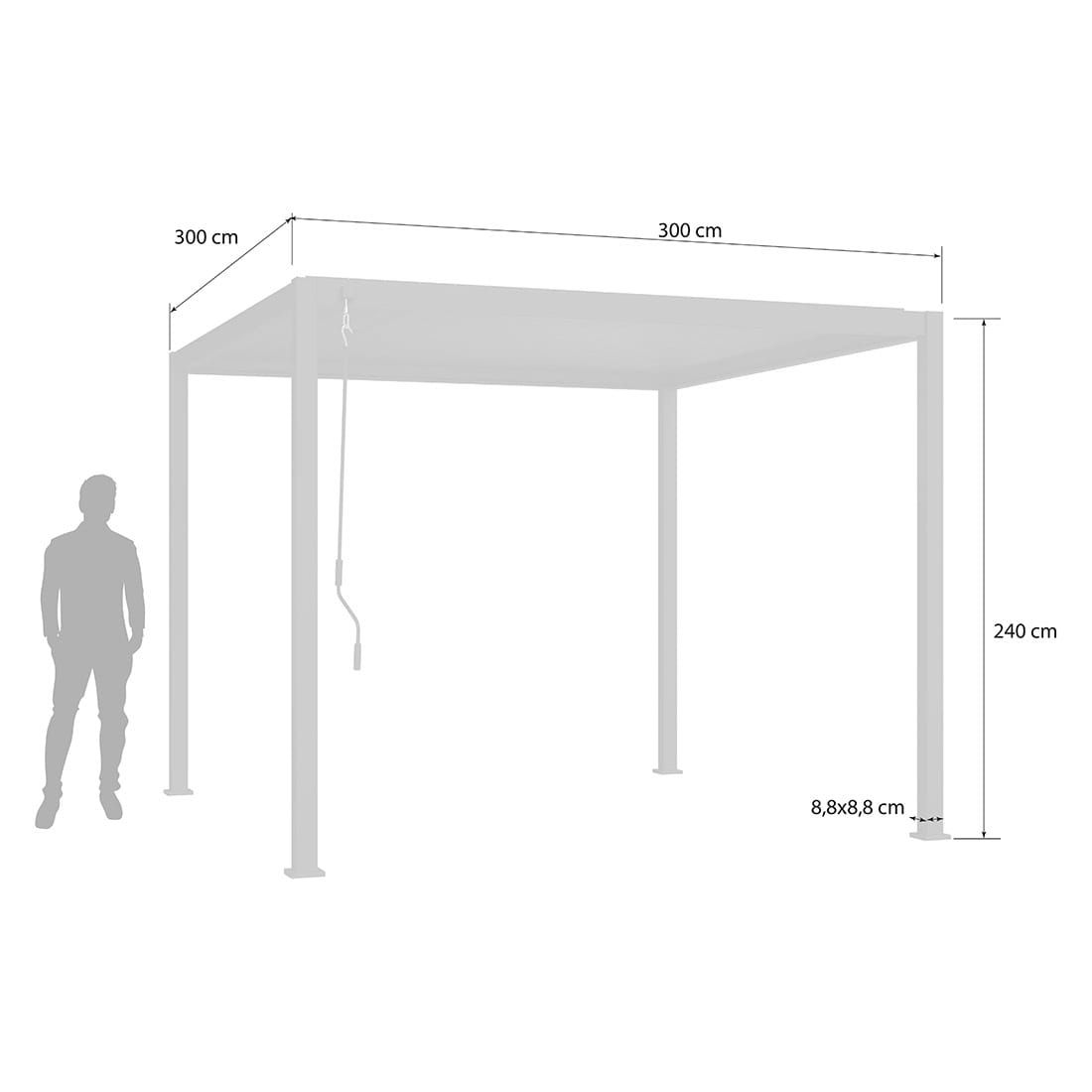 Pergola Mira 300x300 cm aluminium antrasitt - OUTLIV.