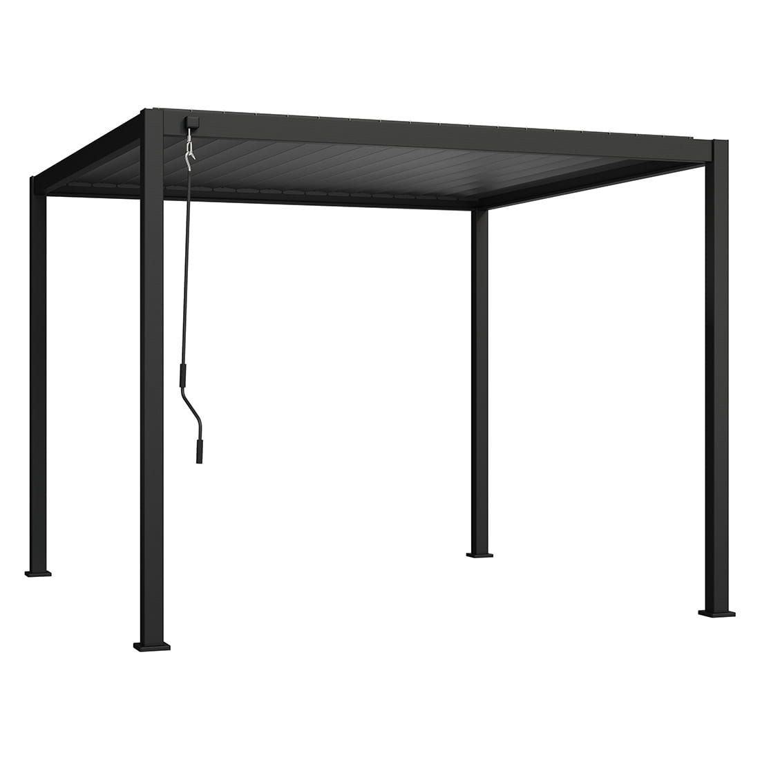 Montert Pergola Mira 300x300 cm aluminium antrasitt - OUTLIV i hage