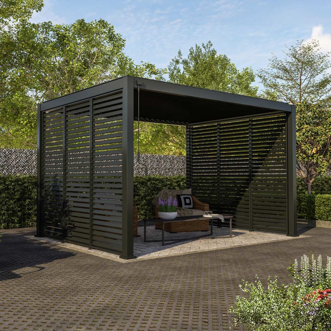 Pergola Premium aluminium 400x300 cm antrasitt - Mirador