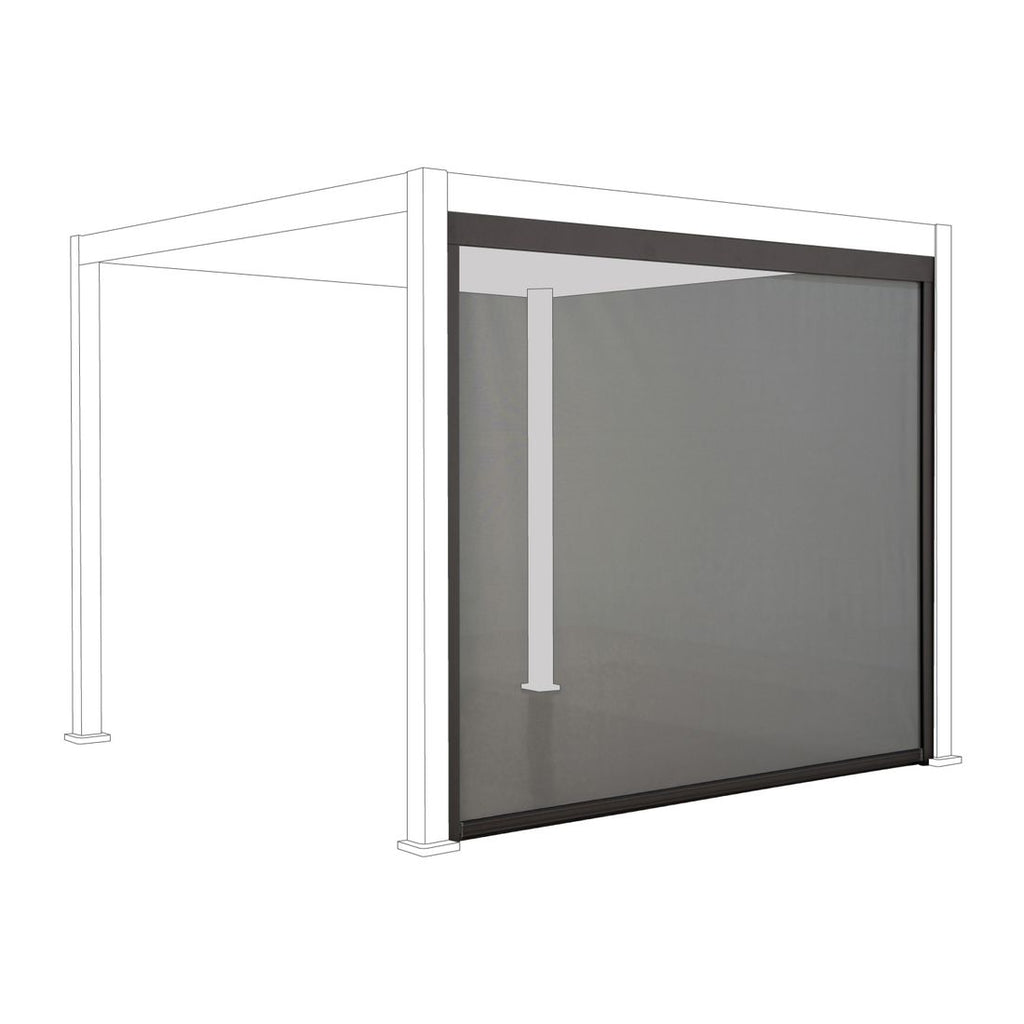 Pergola siderullegardin 370x236 cm aluminium/textilen bakside