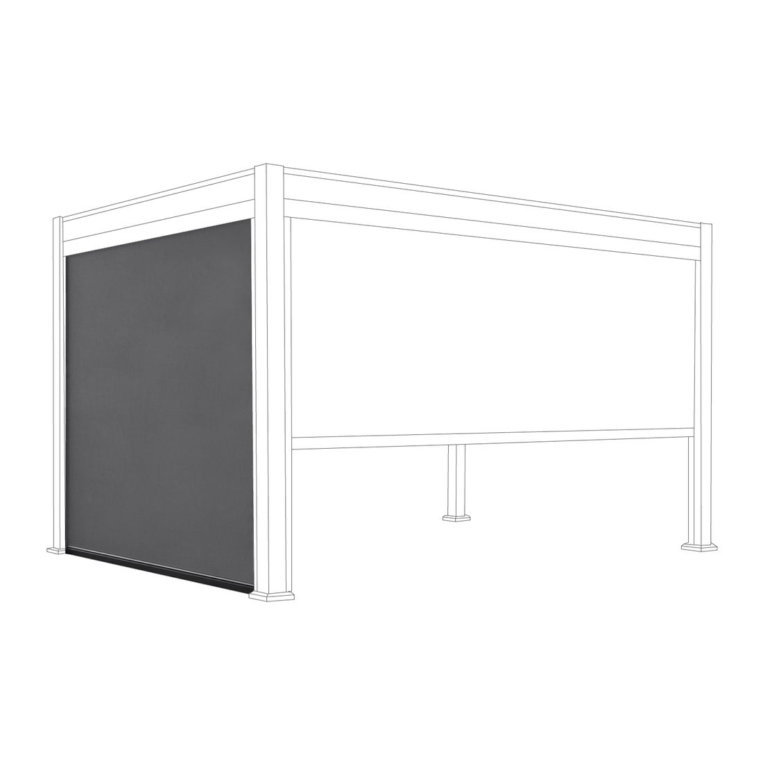 Pergola sidevegg Bio Santorini 300 cm aluminium - OUTLIV forfra