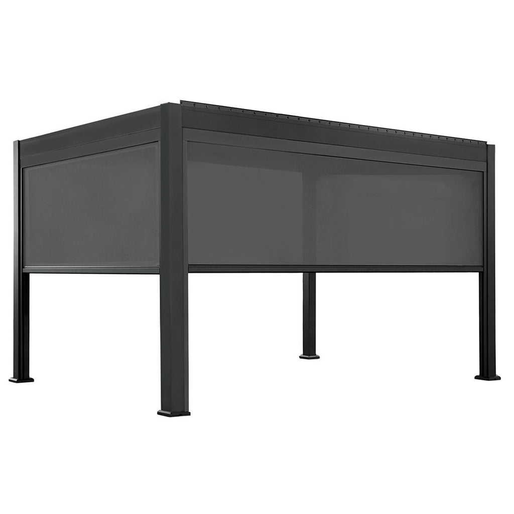 Pergola sidevegg Bio Santorini 300 cm aluminium - OUTLIV montert på pergola