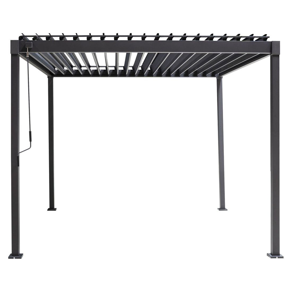 Pergola Solid 300x300x240 cm stål antrasitt bakside