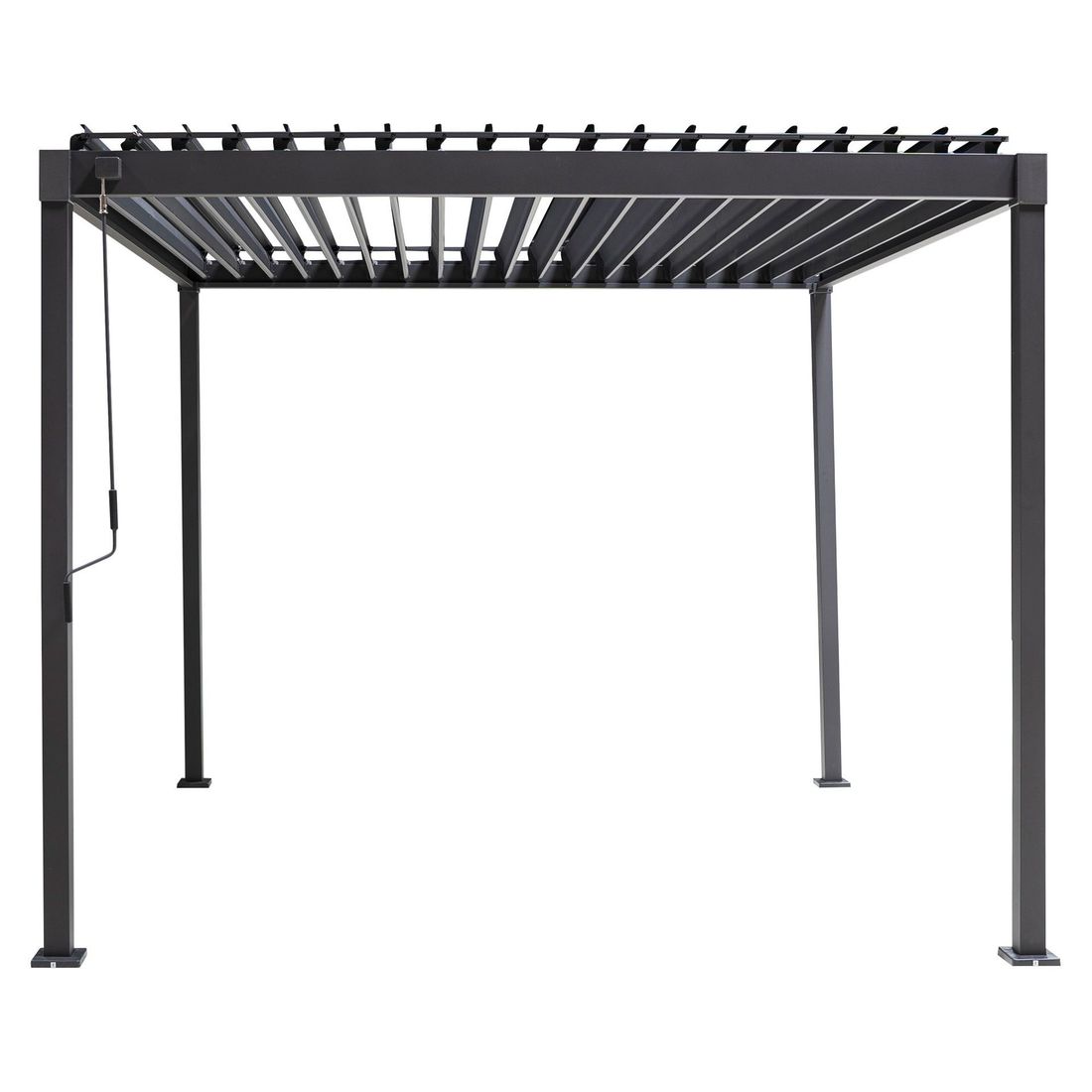 Pergola Solid 300x300x240 cm stål antrasitt bakside