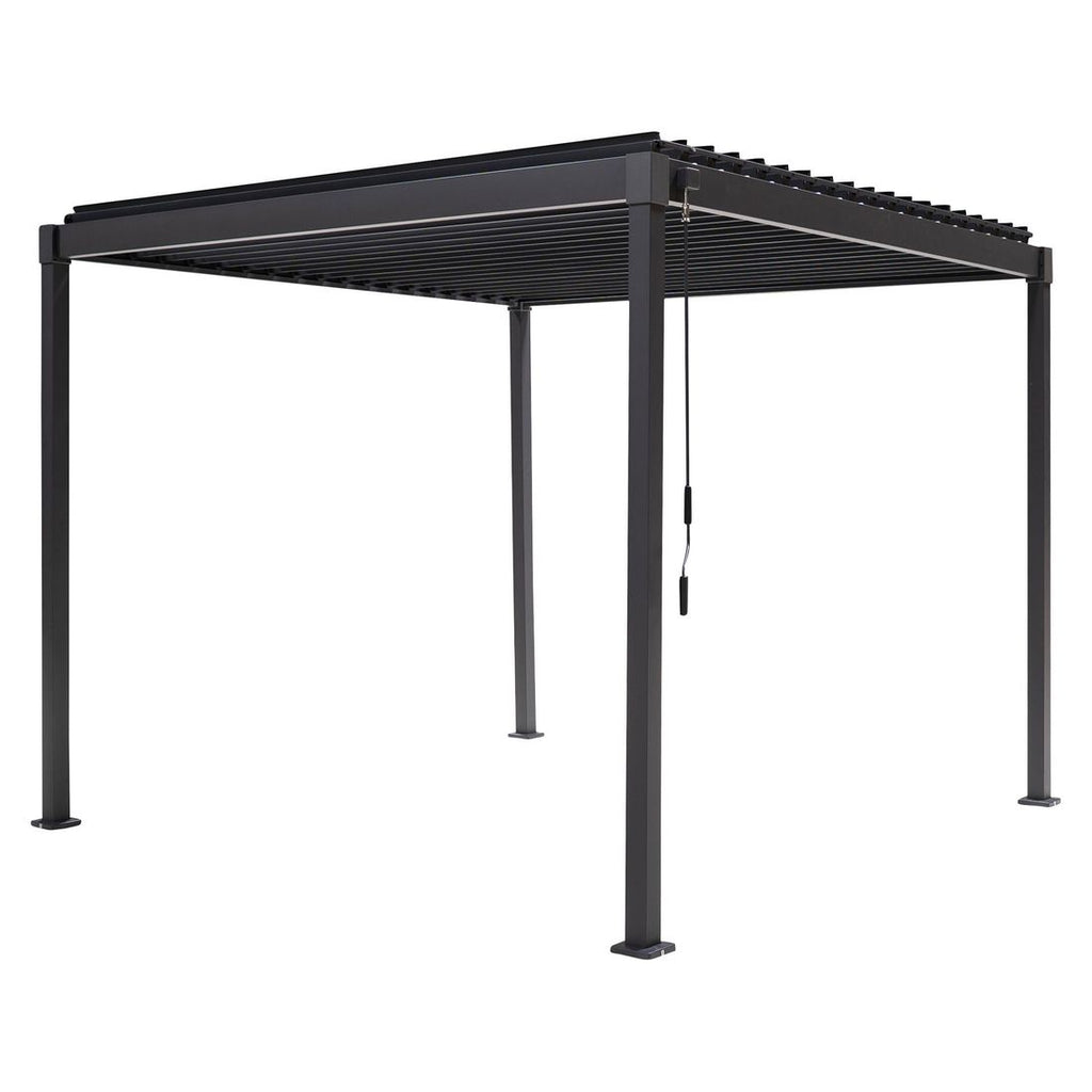 Nærbilde av pulverlakkert stål på Pergola Solid 300x300x240 cm stål antrasitt