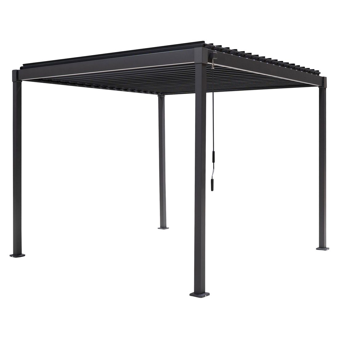 Nærbilde av pulverlakkert stål på Pergola Solid 300x300x240 cm stål antrasitt