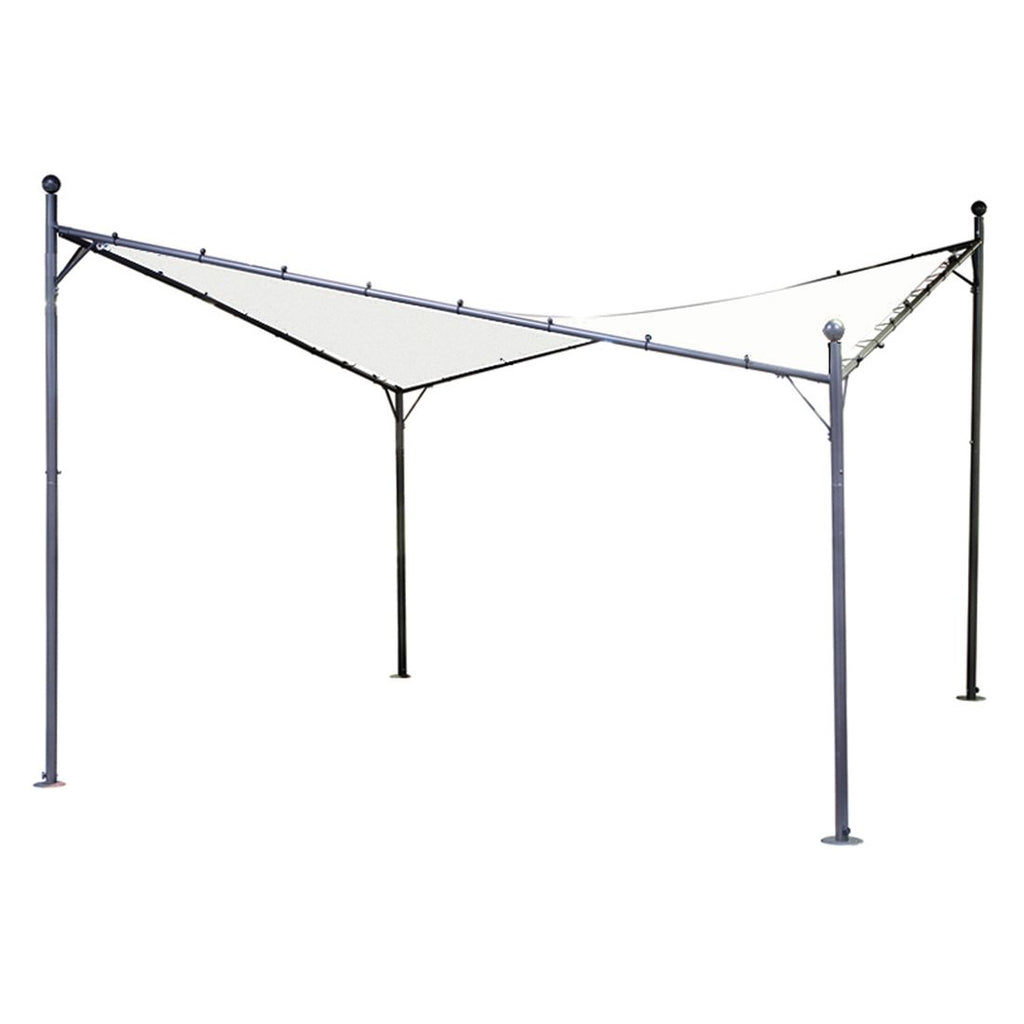 Pergolatak Berlino polyester 400x400 cm hvit montert på pergola
