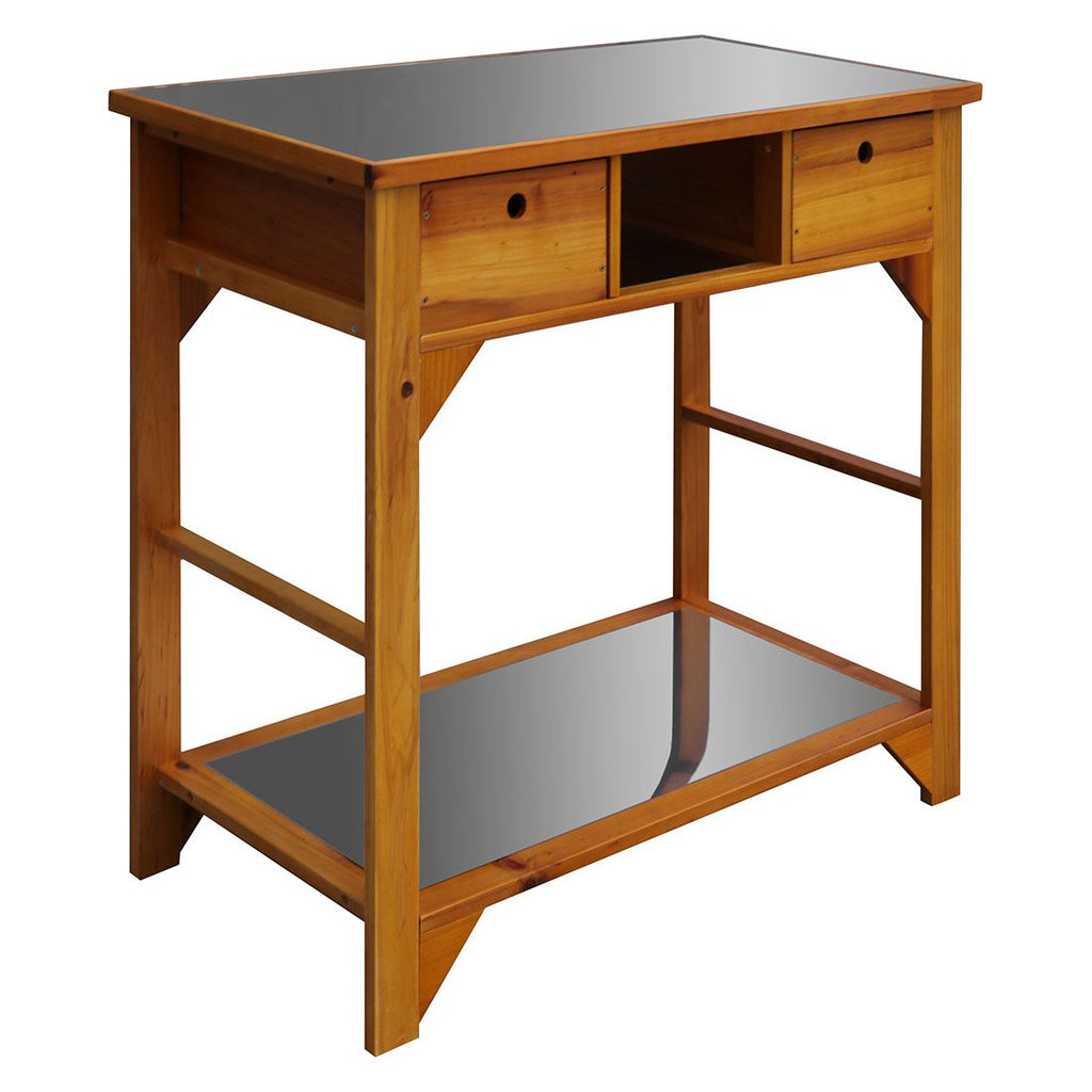 Plantebord med skuffer gran rustfritt stål 110x55 cm OUTLIV bakside