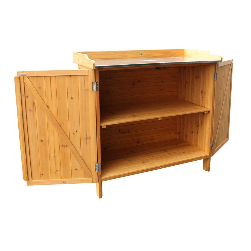 Plantebord med underskap gran 98x48 cm - Habau bakside