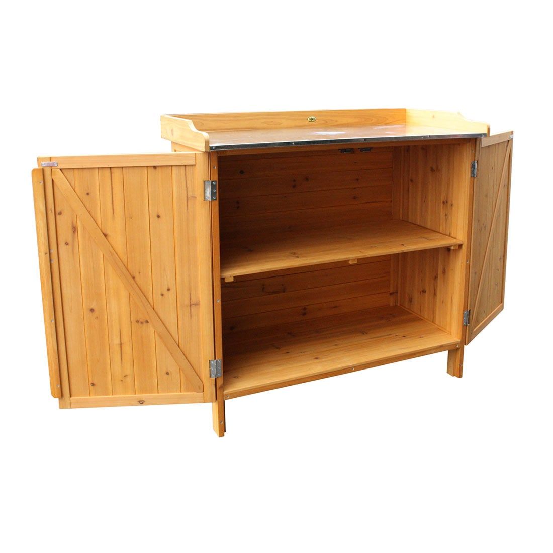 Plantebord med underskap gran 98x48 cm - Habau bakside