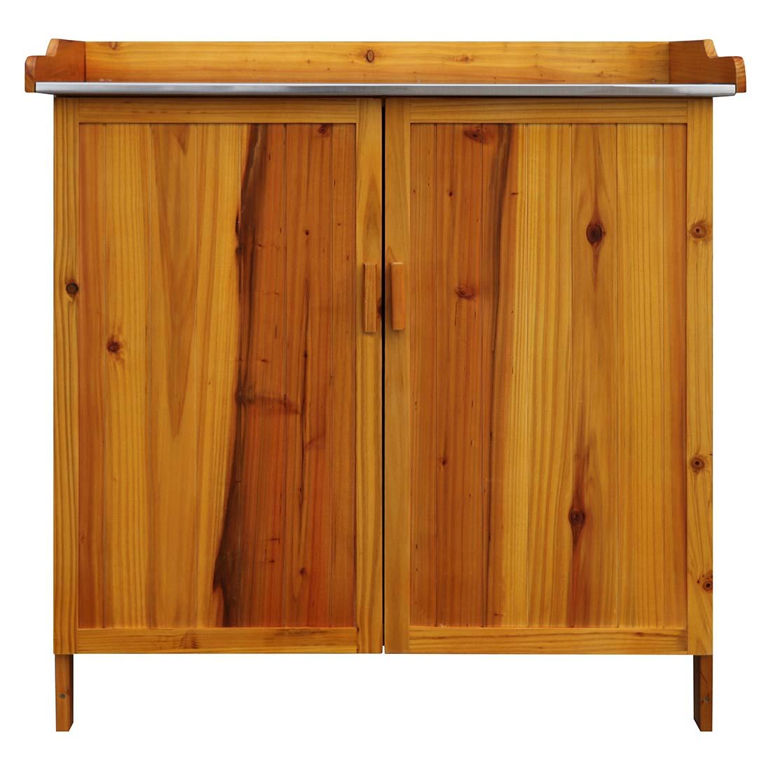 Plantebord med underskap gran rustfritt stål 99x50 cm bakside