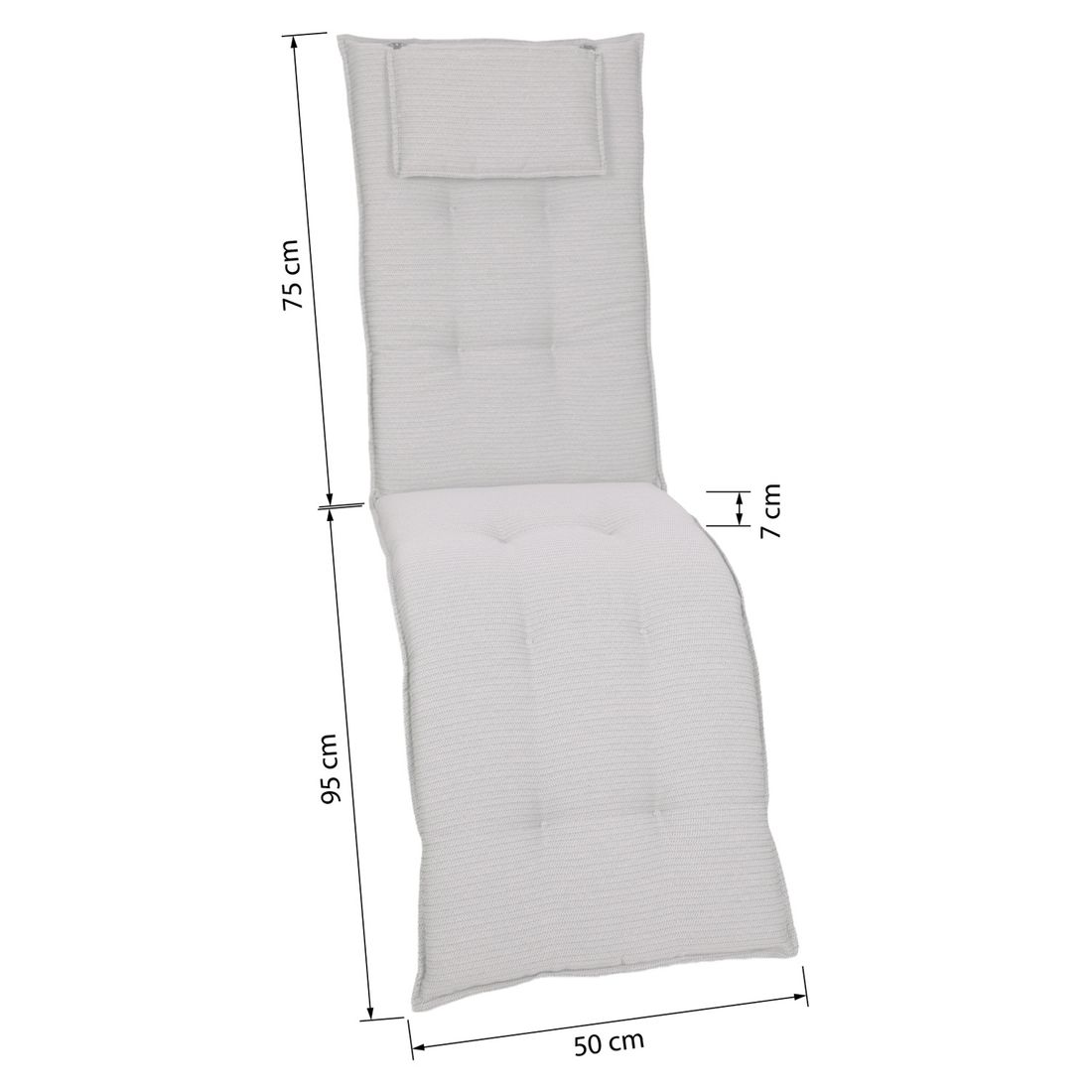 Pute til relax-stol 50x170 cm polyester taupe - GO-DE bakside