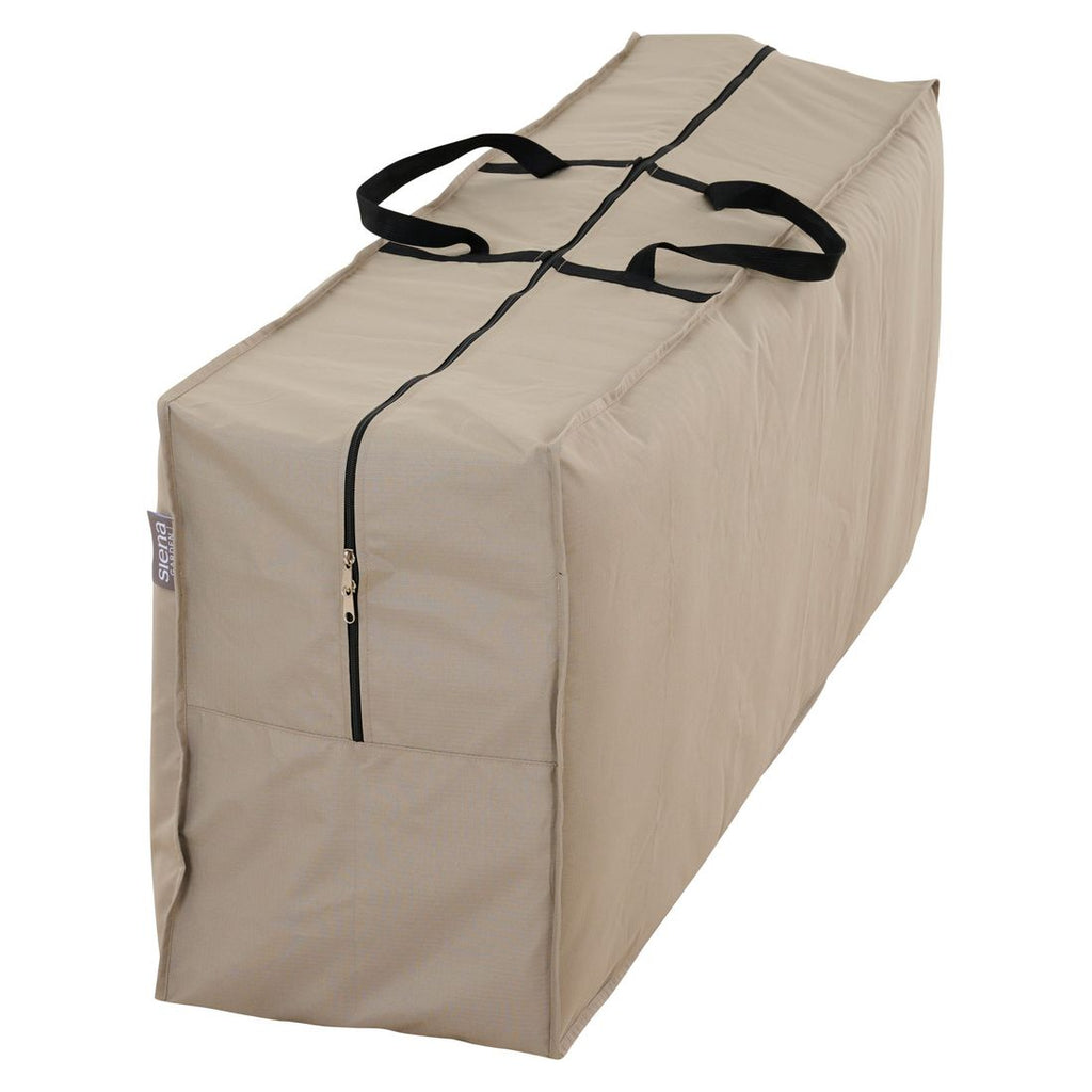 Puteveske Plus 125x32x50 cm beige montert på terrasse