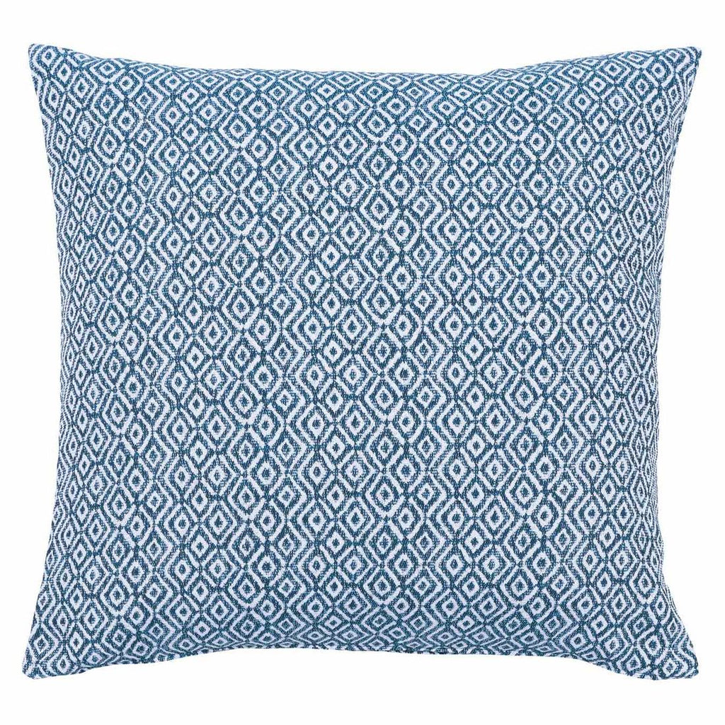 Pyntepute ute Klara 48x48 cm blå blandingsstoff forfra
