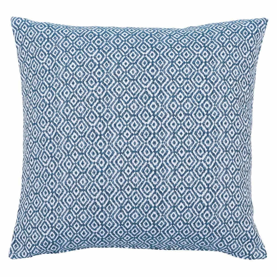 Pyntepute ute Klara 48x48 cm blå blandingsstoff forfra