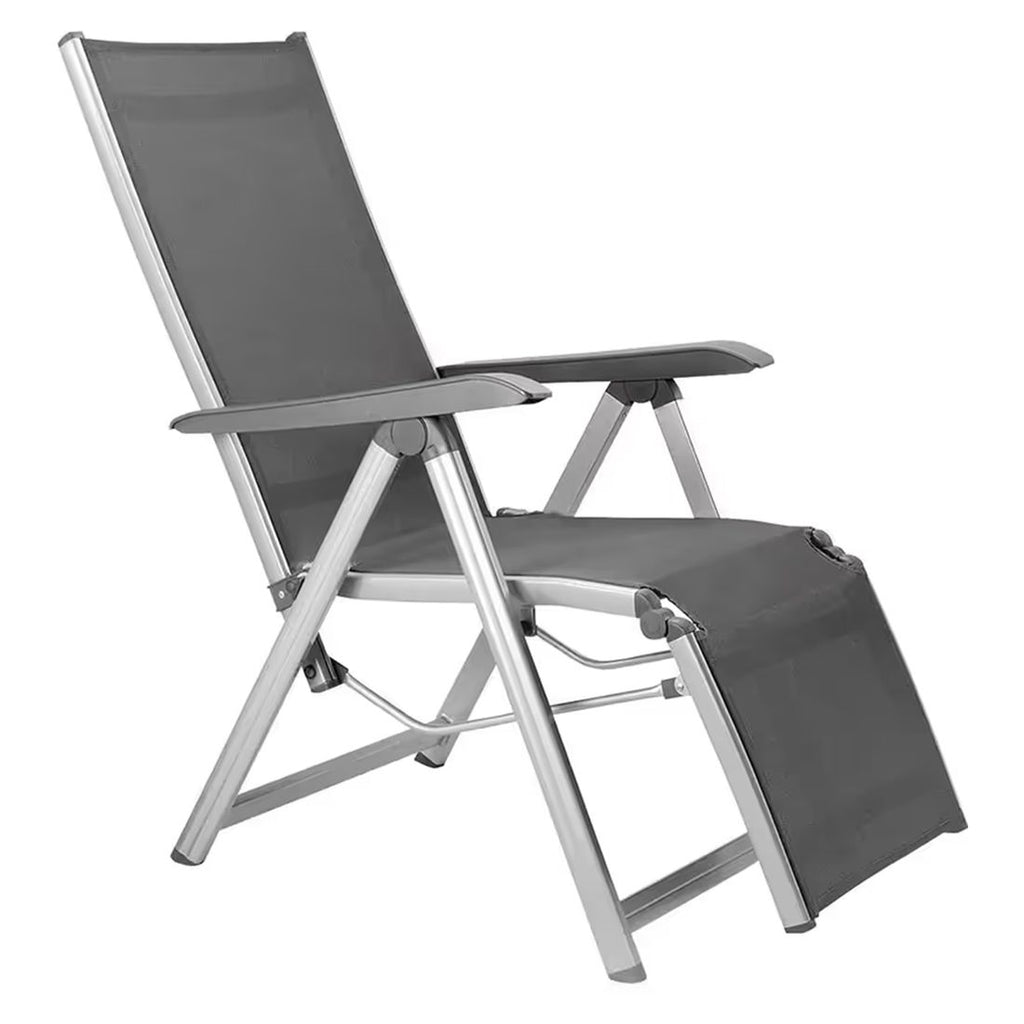 Relax-stol Basic Plus justerbar aluminium/textilen 61 cm detalj av tekstilene sete