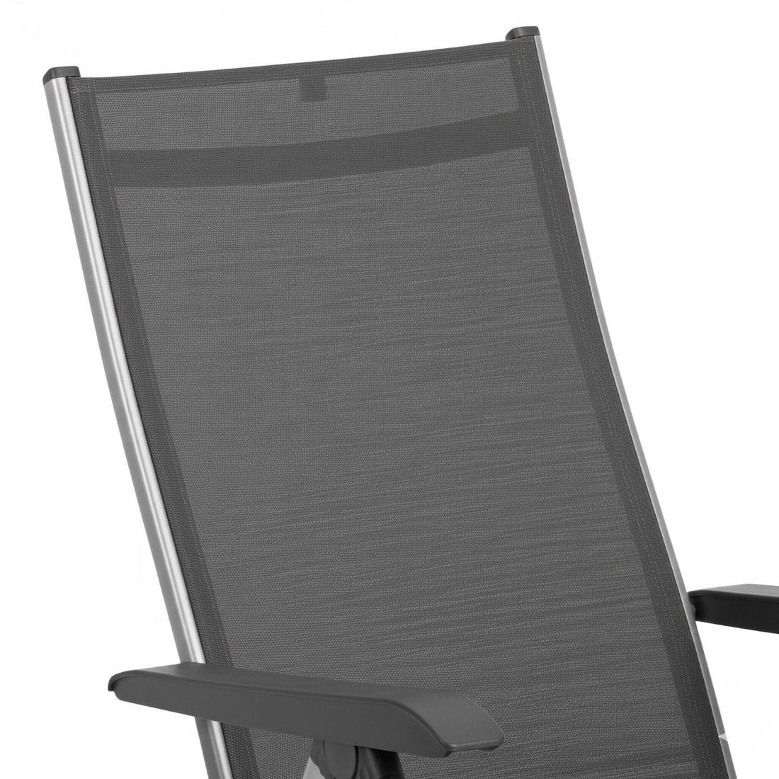 Relax-stol Basic Plus justerbar aluminium/textilen 61 cm nærbilde av armstøtte