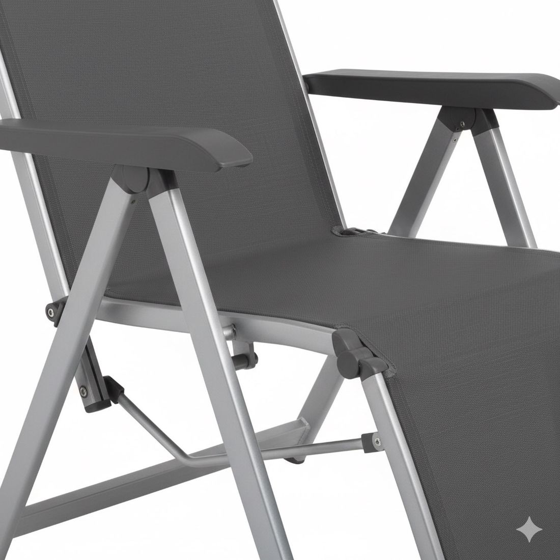 Relax-stol Basic Plus justerbar aluminium/textilen 61 cm i avslappet posisjon