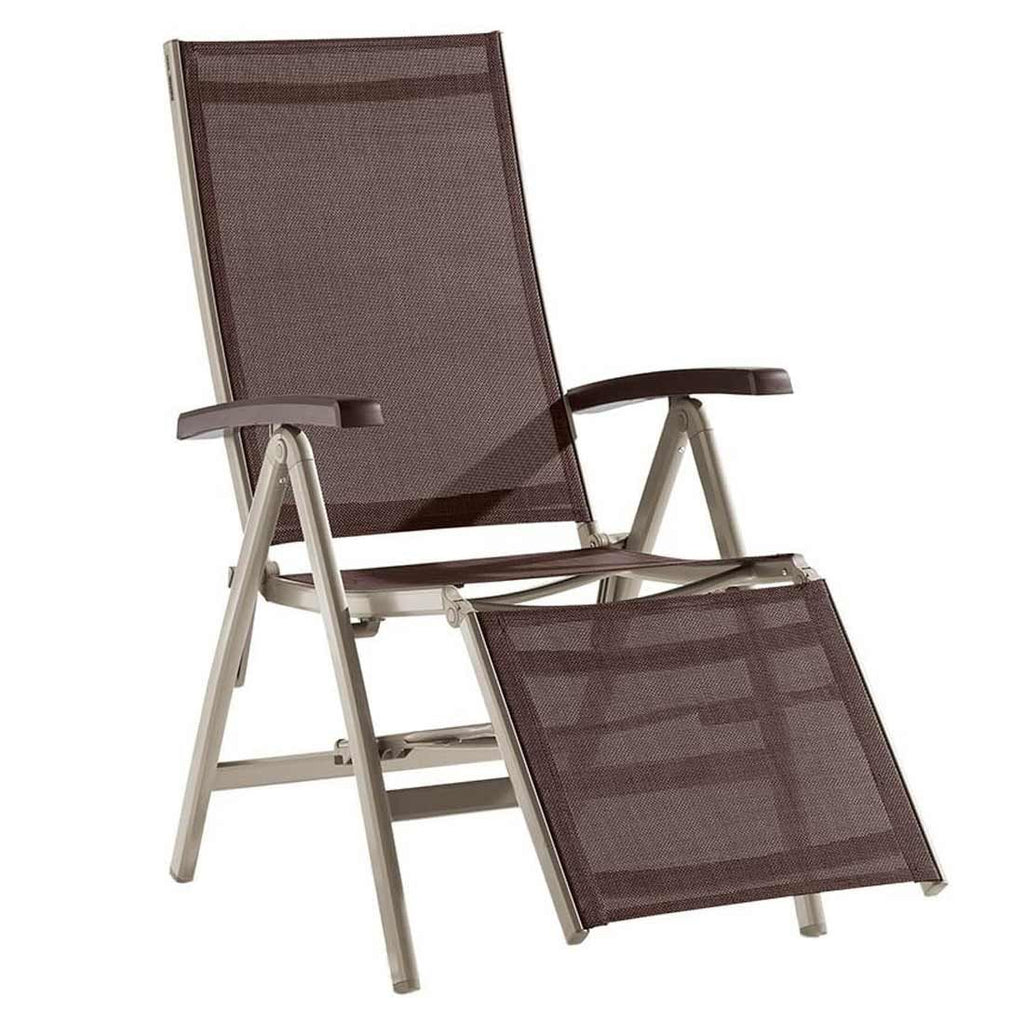 Relax-stol Bodega aluminium/textilen 62x95 cm fra Sieger, sett forfra