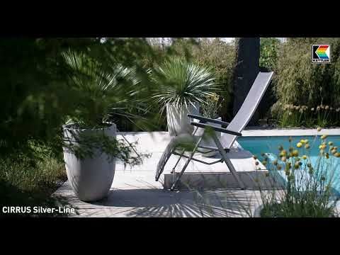Relax-stol Cirrus Silver-Line aluminium/textilen 70 cm forfra
