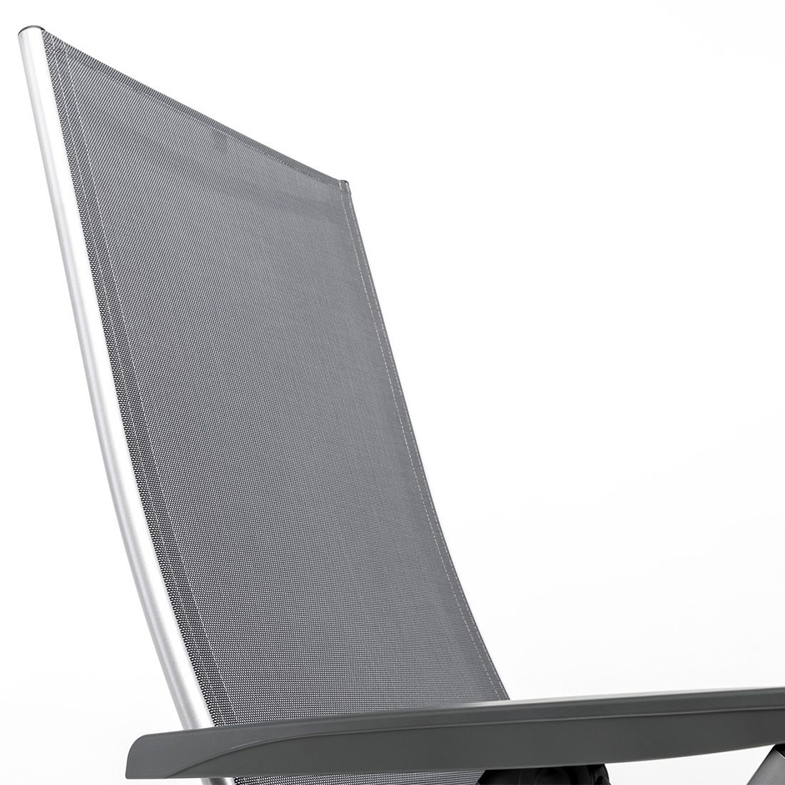 Nærbilde av stoff på Relax-stol Cirrus Silver-Line aluminium/textilen 70 cm