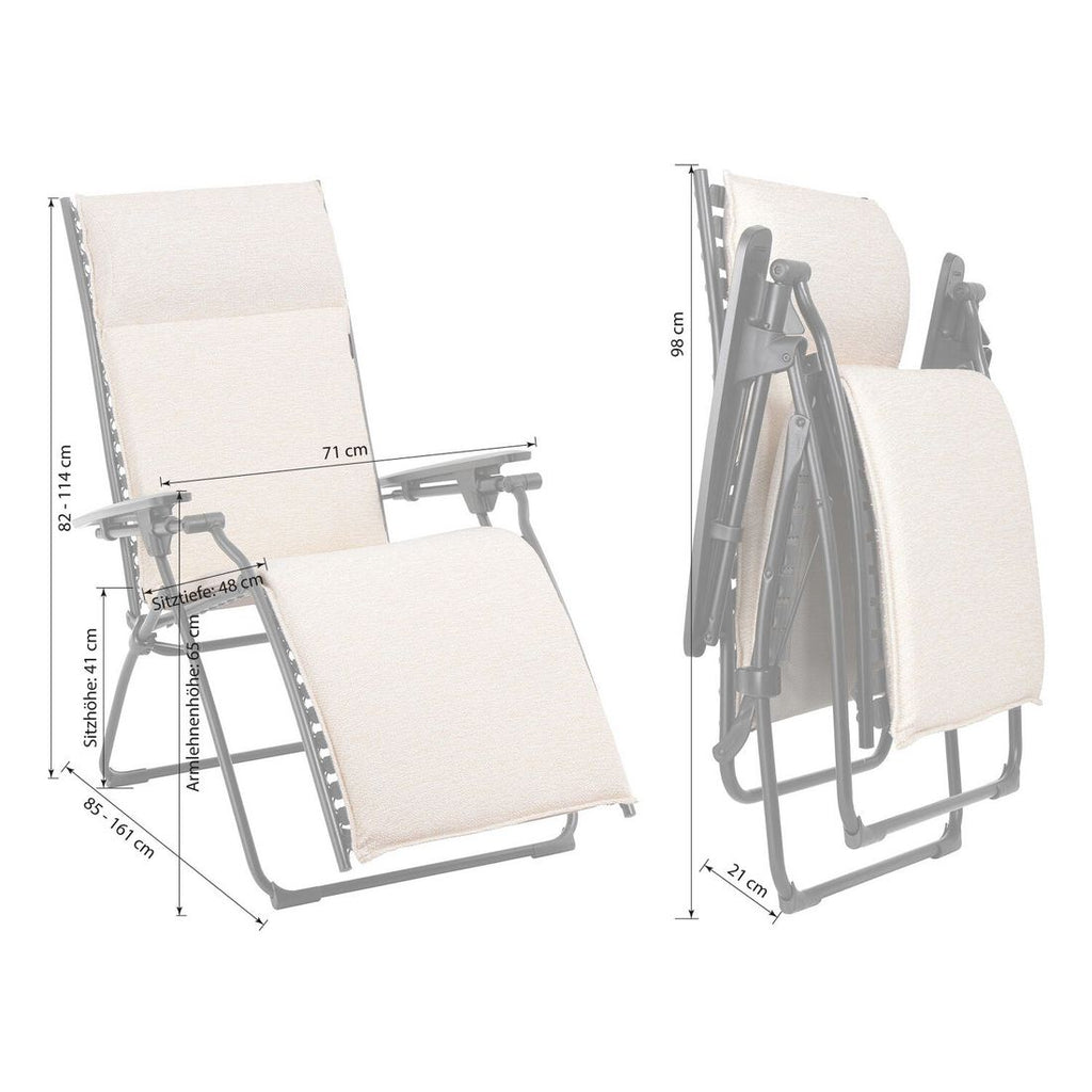 Detalj av Relax-stol Evolutio Niksen stål/olefin sammenleggbar - Lafuma