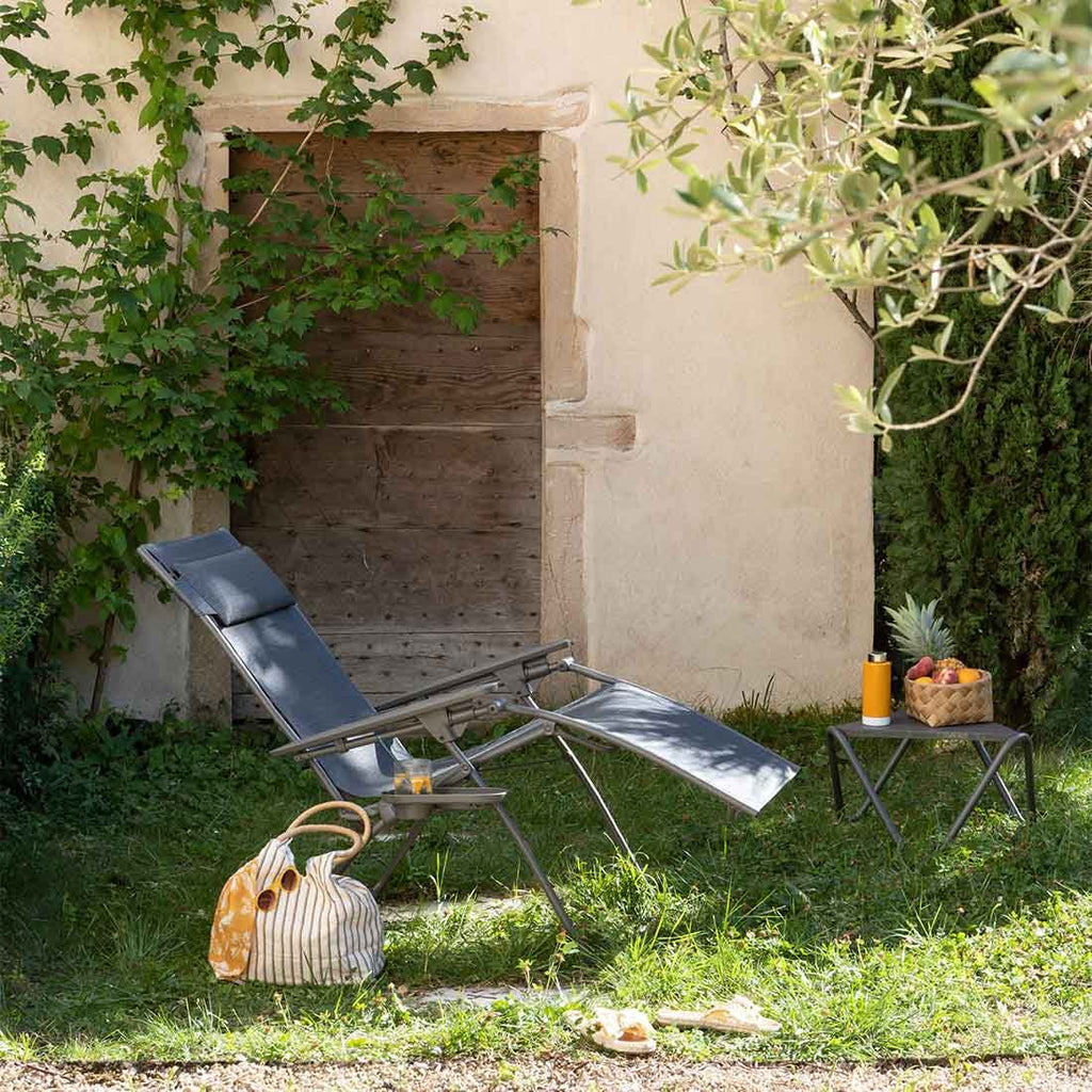 Detalj av Relax-stol Evolution stål/Batyline sammenleggbar 70 cm materiale