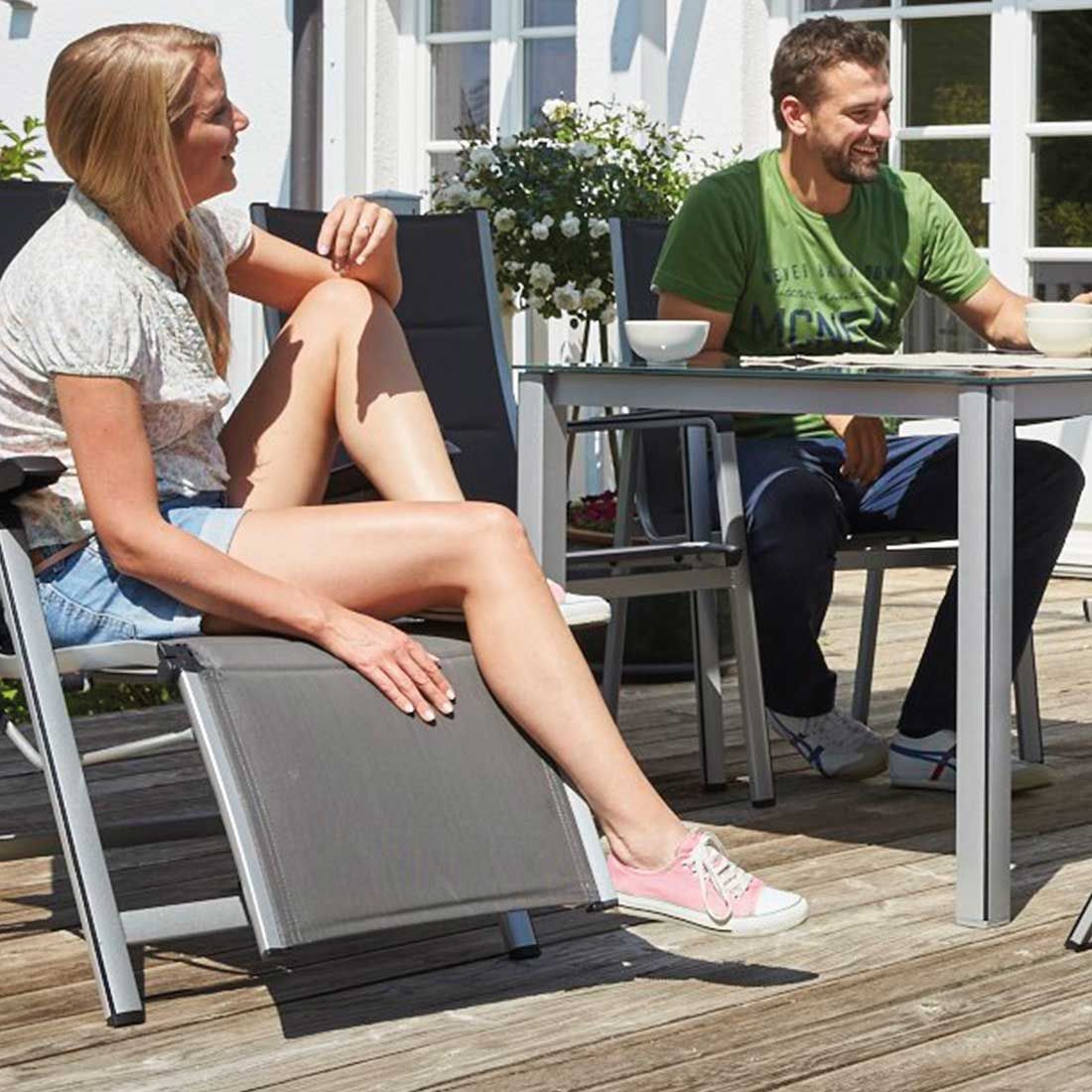 Relax-stol Futosa sammenleggbar aluminium/textilen detaljbilde